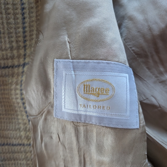 Vintage Magee Donegal Mist Irish Tweed Plaid Blazer Wool Cashmere Womens 10 - Picture 8 of 10